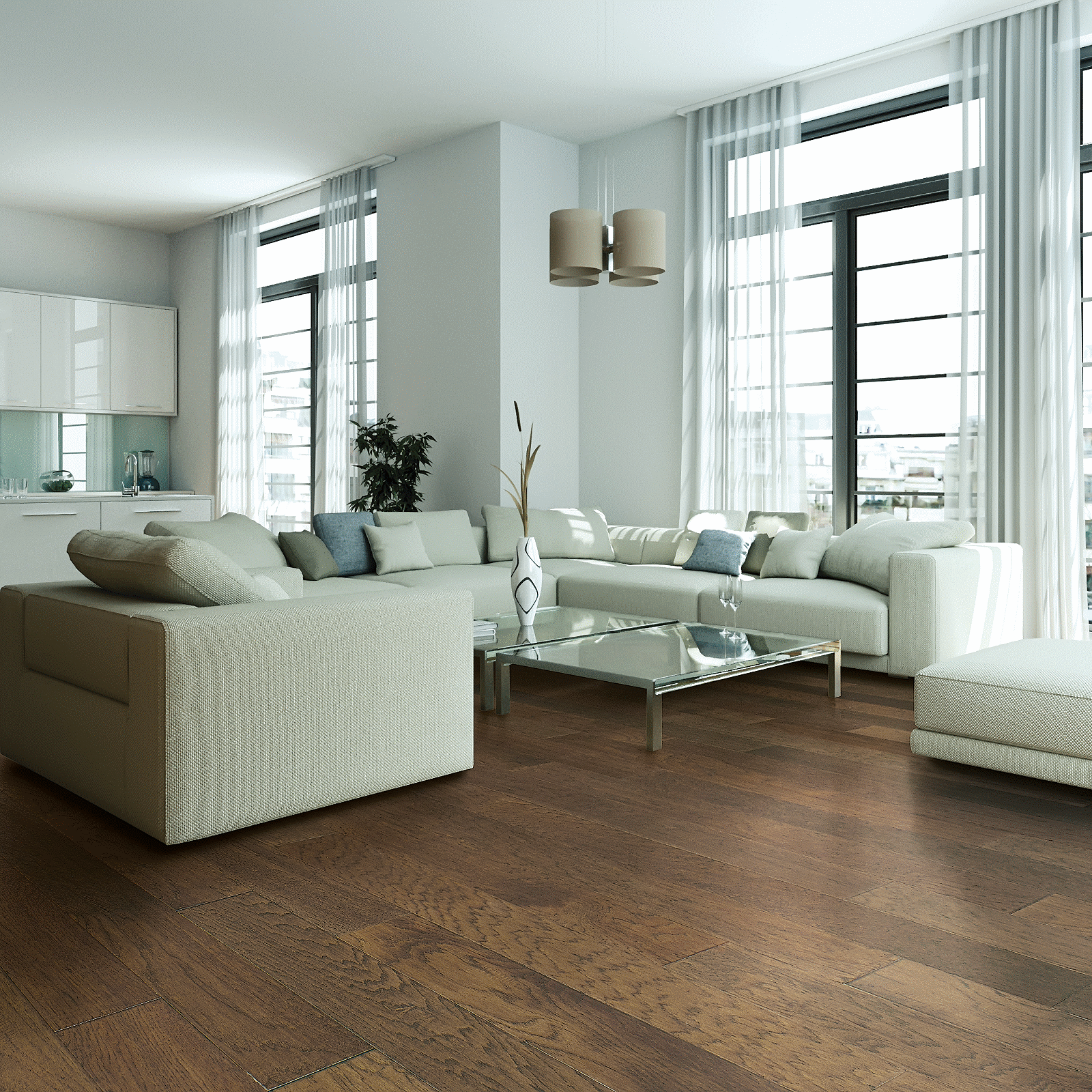 Mohawk Woodwind Hickory Engineered Hardwood WEK01-51 TecWood Essentials Indian Peak 5" x Random Lengths (29.53 SF/Box) (Market Place)