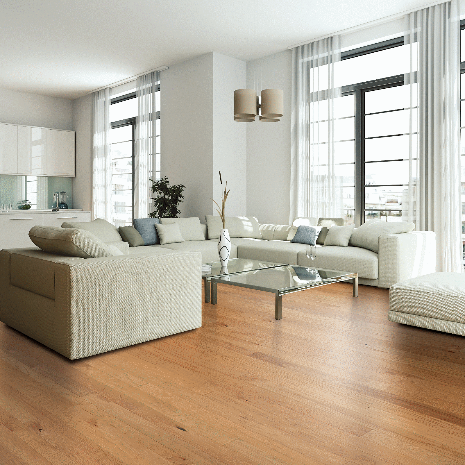Mohawk Harvest Hickory Engineered Hardwood WEK01-65 TecWood Essentials Indian Peak 5" x Random Lengths (29.53 SF/Box) (Market Place)