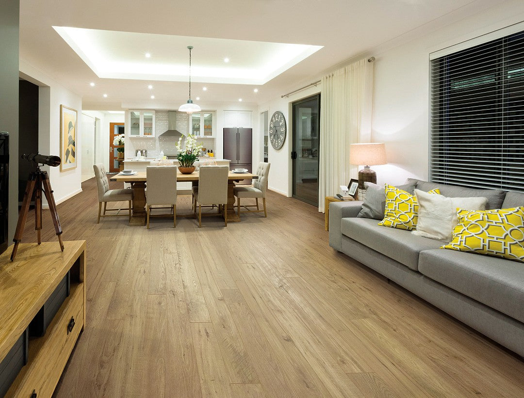 Mohawk Rustic Rye Chestnut Laminate CDL89-05 RevWood Essentials Kingmire 5.24" x 47.24" (20.62 SF/Box) — room view