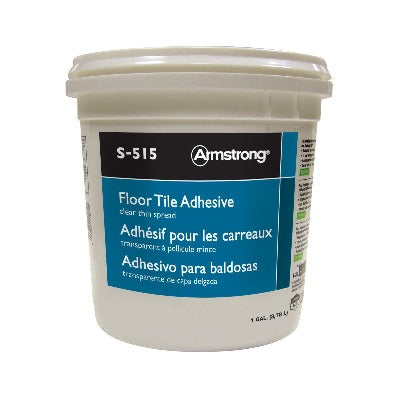 Armstrong S-515 VCT Tile Strong Adhesive 1 Gallon Clear Thin Spread - Covers 300 sq ft per 1 Gallon