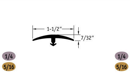 Tarkett / Johnsonite CD-XX T-Molding 1/4" and 5/16" 240' LF/Box (20 pieces per box)