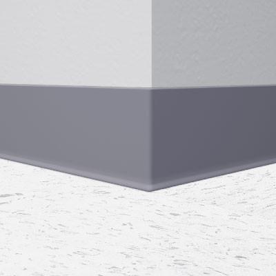 Roppe 700 Series Rubber Cove Molding Wall Base Steel Gray 4" x 4' Pieces (30 Pcs. / Box) by 1/8" Straight (Toeless)