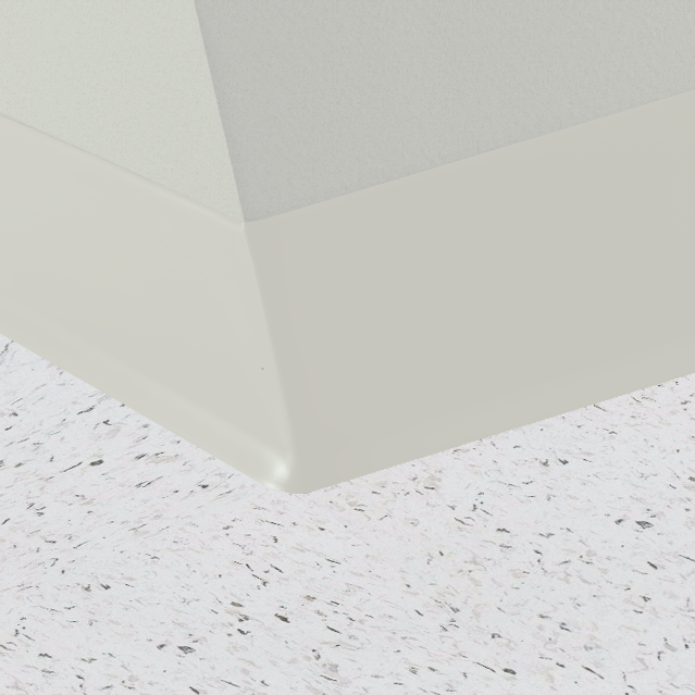 Roppe 700 Series Rubber Cove Molding Wall Base Snow 6" x 4' Pieces (30 Pcs. / Box) by 1/8" Cove (with Toe)