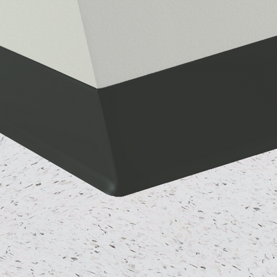 Roppe Pinnacle Series Rubber Wall Base Black Brown 4.5" x 4' (30 Pcs. / Box) by 1/8" Cove (with Toe) (120 LF / Box)