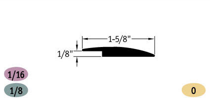Tarkett / Johnsonite SSR-XX-B Reducer 1/8" to 0" 2(35' Pieces)(70LF/Box)