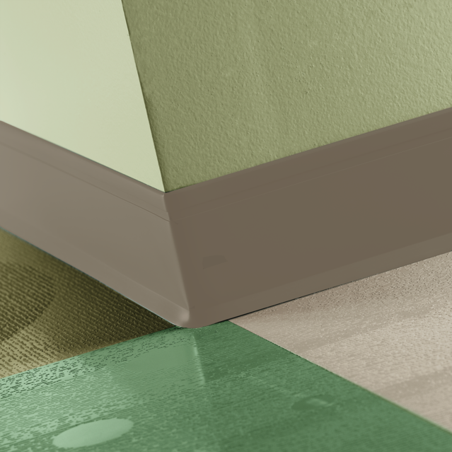 Tarkett / Johnsonite Perceptions Recess Toe Base 4 1/4" 150 Wetlands 4.25" x 120' by 0.125" (120 LF/Box) Cove (with Toe)