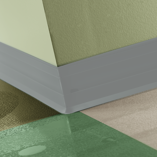 Tarkett / Johnsonite Perceptions Royale Base 4 1/4" 38 Pewter 4.25" x 120' by 0.125" (120 LF/Box) Cove (with Toe)