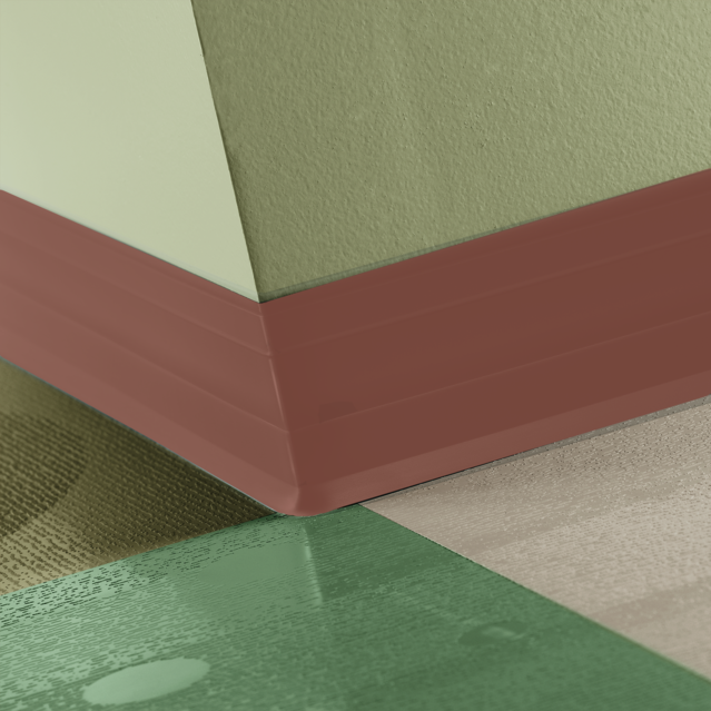 Tarkett / Johnsonite Perceptions Royale Base 4 1/4" VL9 Red Clay 4.25" x 120' by 0.125" (120 LF/Box) Cove (with Toe)