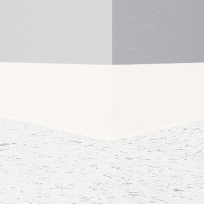 Roppe 700 Series Rubber Cove Molding Wall Base White 2.5" x 4' Pieces (30 Pcs. / Box) by 1/8" Cove (with Toe)