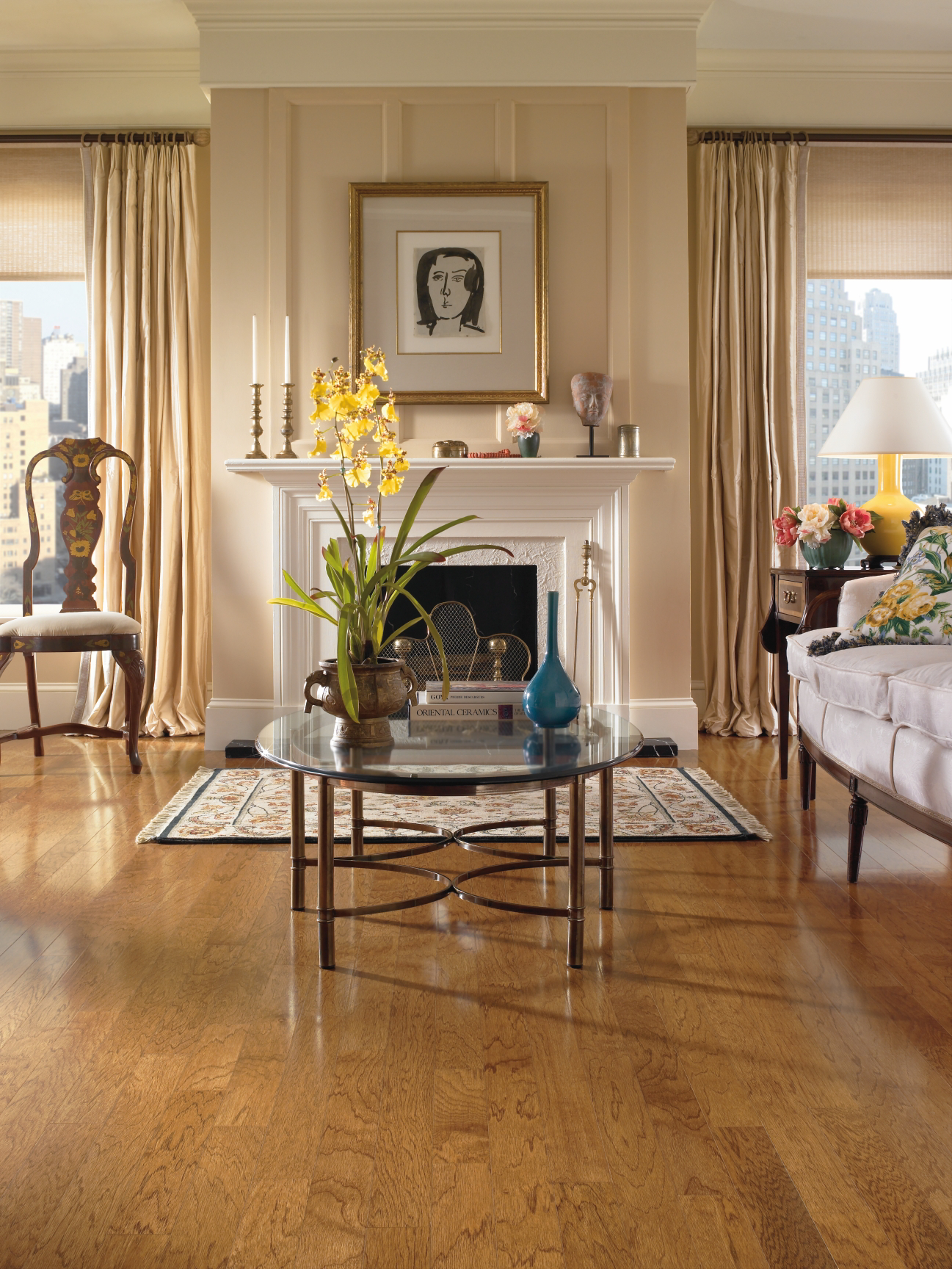 Bruce Engineered Hardwood Flooring Hickory Turlington Lock&Fold Golden Spice/Smokey Topaz 5" EHK78LGEE