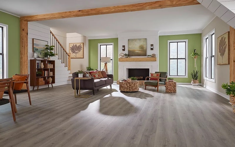 PureTech Plus Nature Walk Oak Ellenwood Flooring Modern Living Room Setting