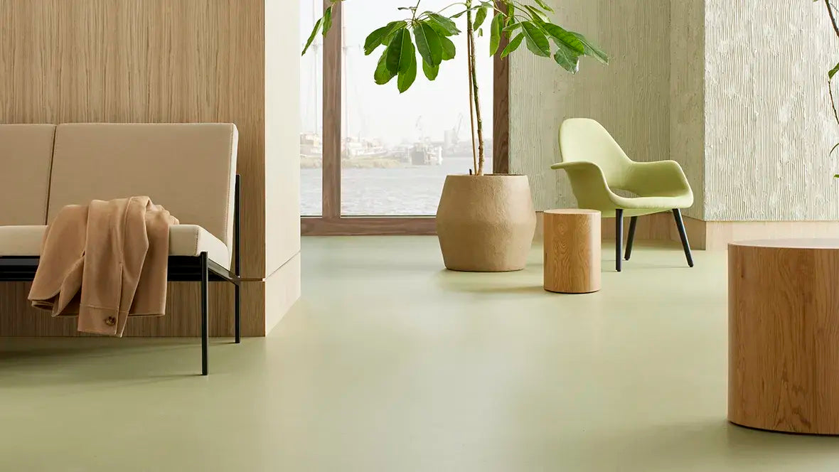 Waiting Area with Marmoleum Solid Cocoa Flooring