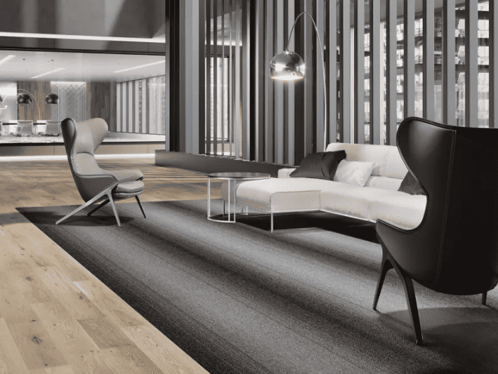 A Living Area with Shadow Pass Mohawk Group Flooring