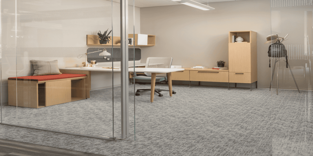 An Office Room with Sketch Effect Flooring
