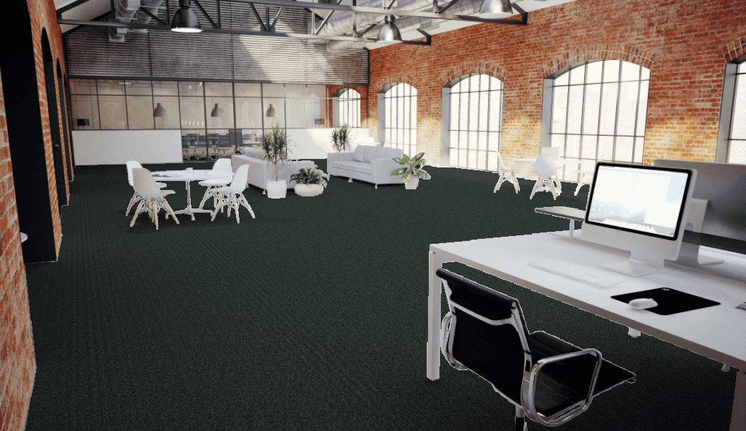 An Information Area with Enlivened Sea Green Mohawk Group Flooring