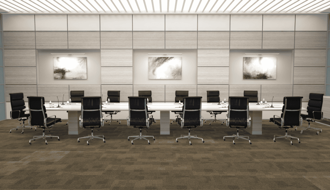 An Office with Beginning Mohawk Group Flooring