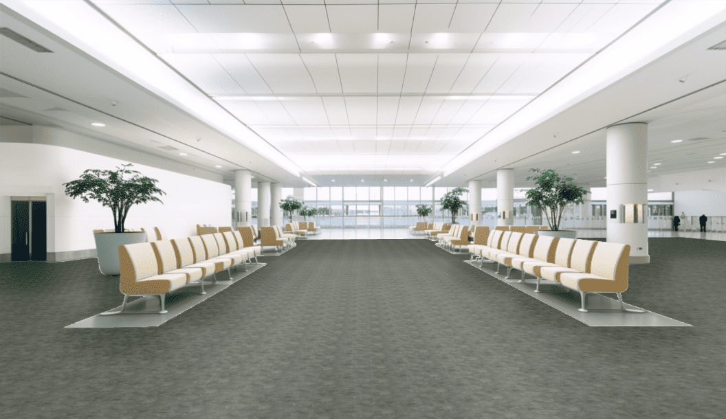 A waiting Area with Charcoal Grey Mohawk Group Flooring