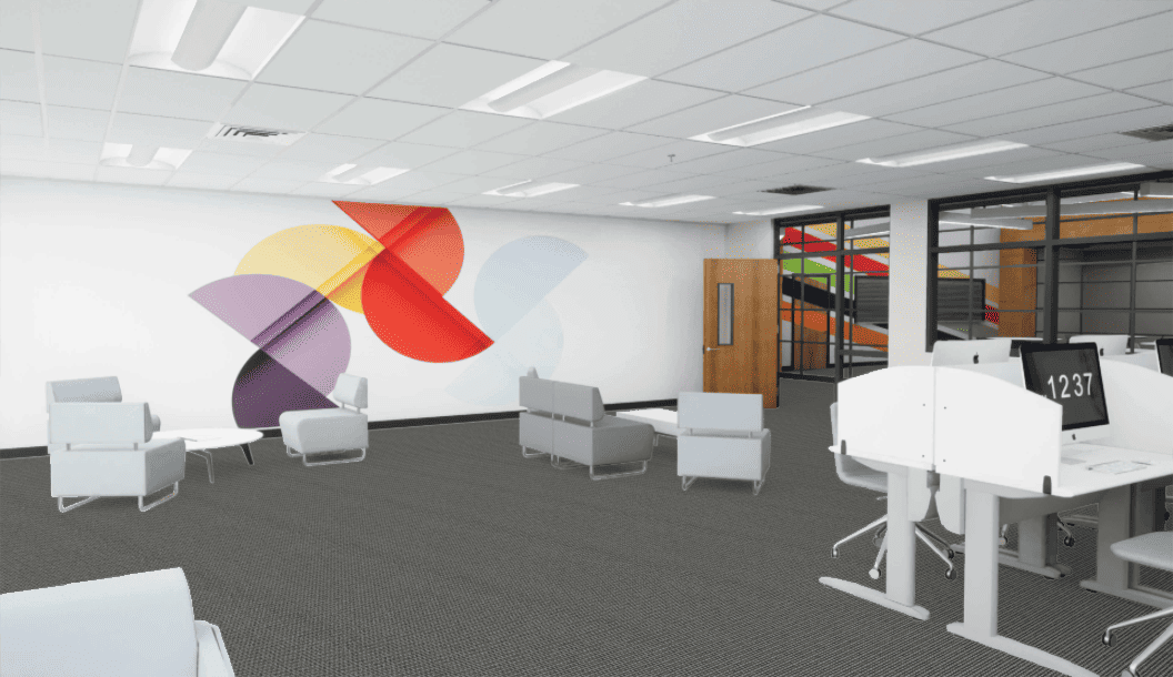 A Waiting Area with Quiet Factor Mohawk Group Flooring
