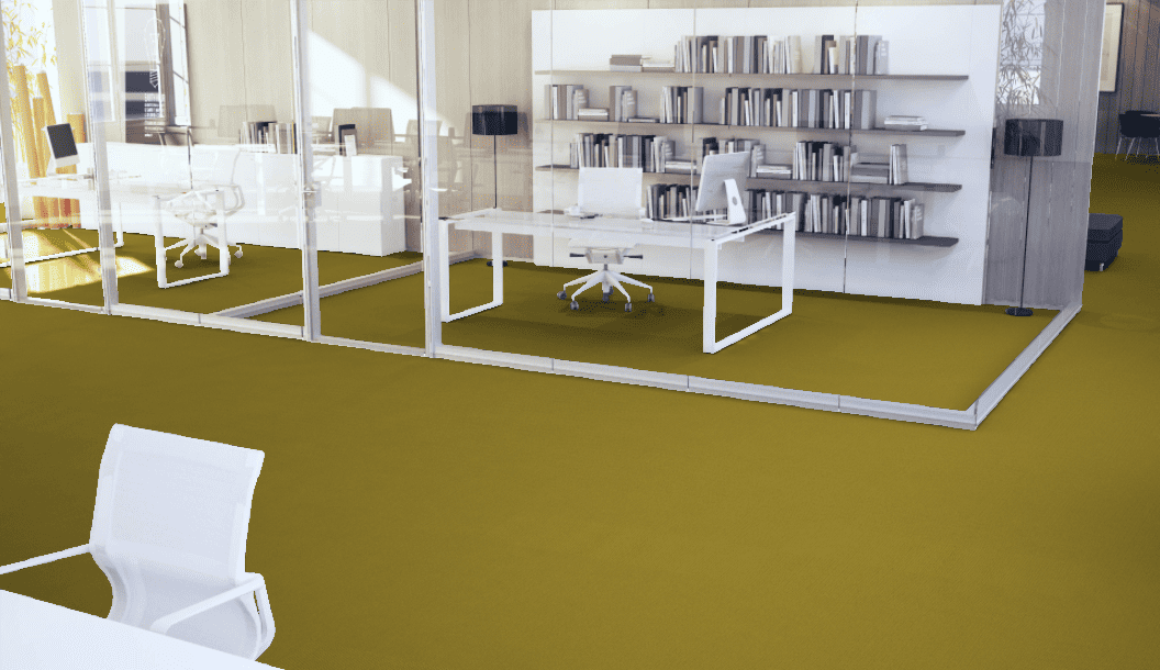 An Office with Lemon Zest Colorbeat Flooring