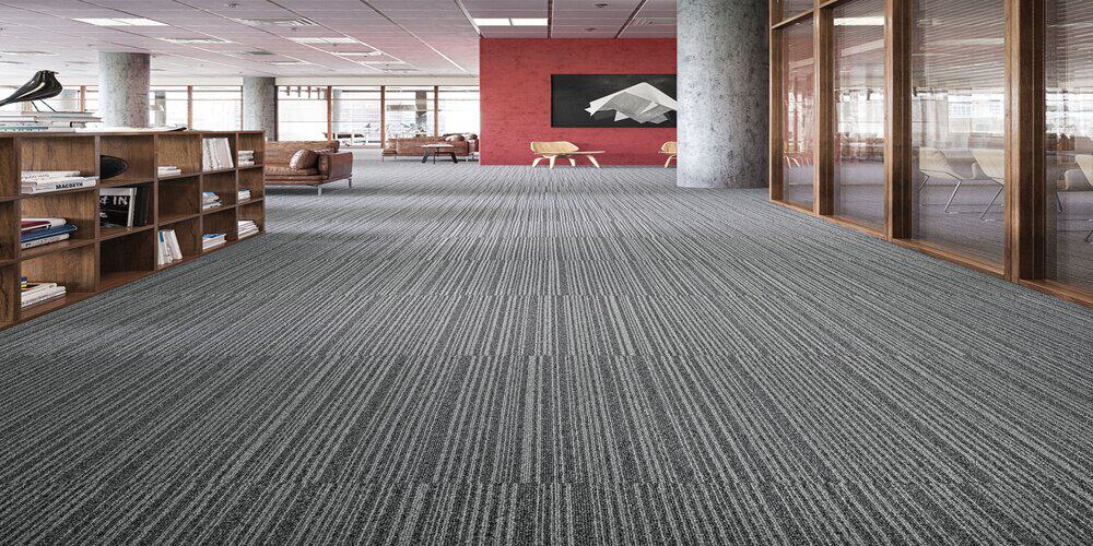 A Library with Draft Point Tile Flooring