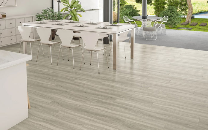Stanton Carpet | Stanton Decorative Waterproof Flooring Oakley Carbon  In An Open Dining Area Setting