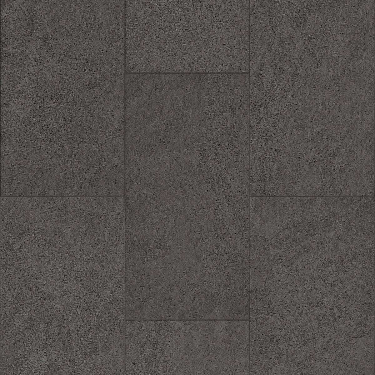 Deep charcoal tones and subtle smoky variation cover Shaw Paragon Tile Plus Charcoal 1022V-00943, arranged as staggered rectangles with narrow dark joints.
