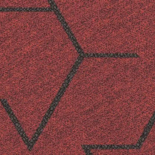 Forbo Flotex Triad 131001 Red 9.8" x 39.37" Modular Plank