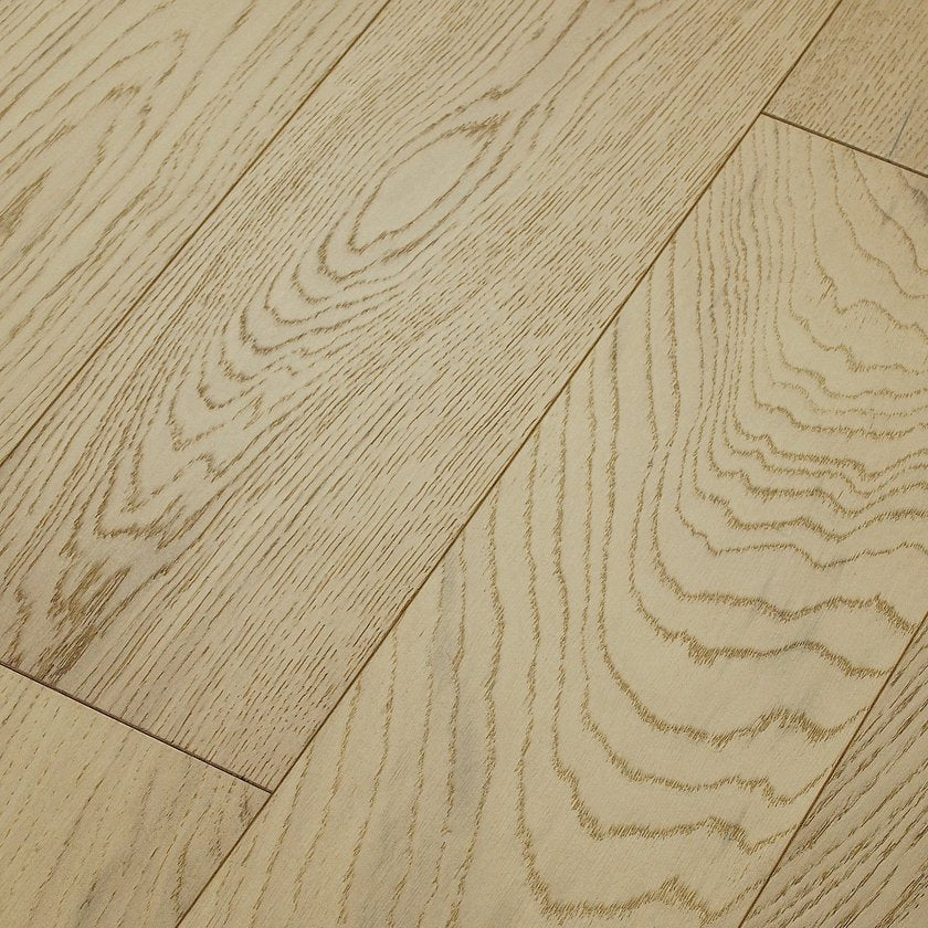 Shaw Couture Oak SW689-01045 Champagne 7.50" x Random Lengths up to 74.8" Engineered Wire Brushed White Oak Hardwood Flooring (31.08 SF/Box)
