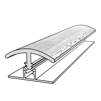 -- Philadelphia Resilient T-Molding Trim 3.4 - 6mm 1.74" x 94.00" Coordinated Color