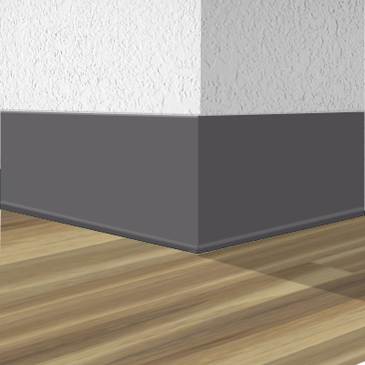 Shaw Rubber Wall Base 5915M-00066 Iron 4" x 4' Pieces by 1/8" Straight – product image showing size, style, and brand details.