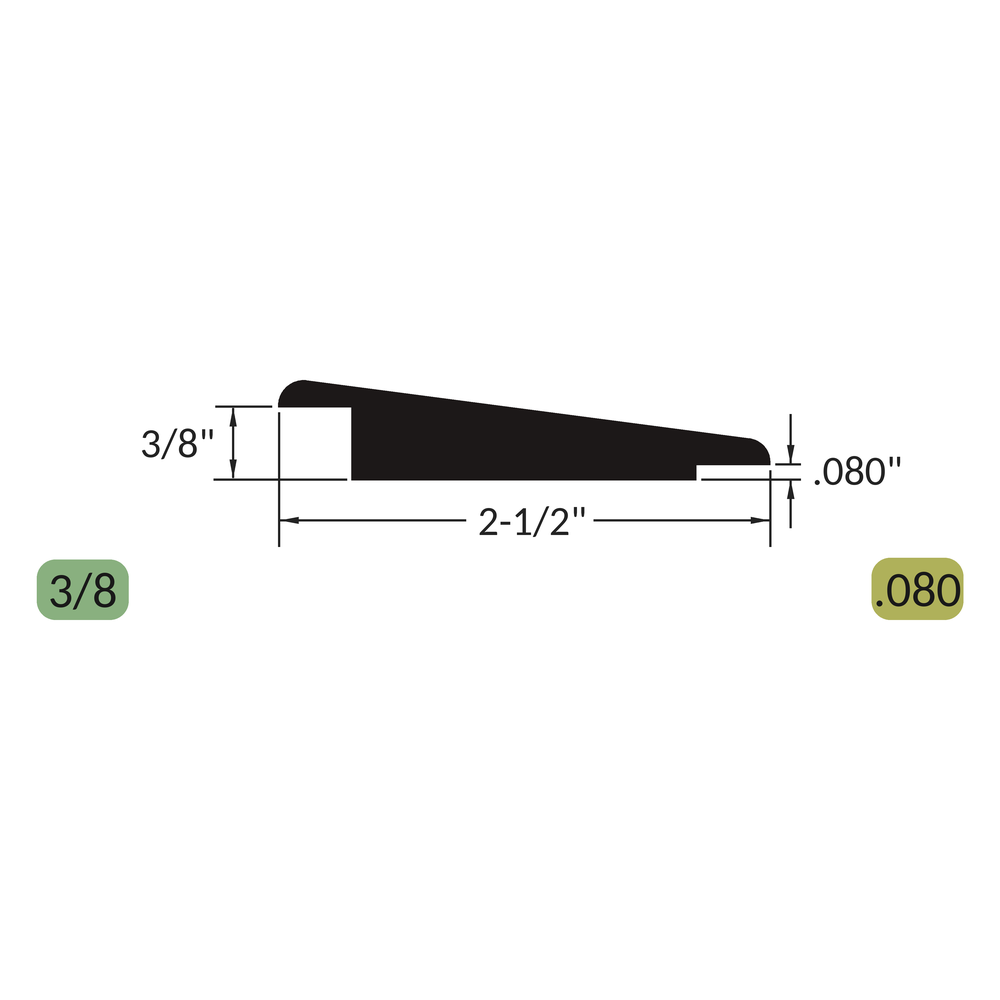Tarkett / Johnsonite CTA-XX-Z Wheeled Traffic Transition 3/8" to .080" 120' LF/Box (10 pieces per box)