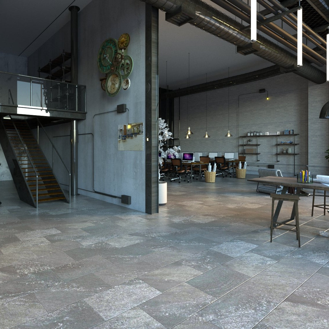 Luxway Clayton Rockwell 12" x 24" Glue Down LVT (30.03 SF/Box) — room view