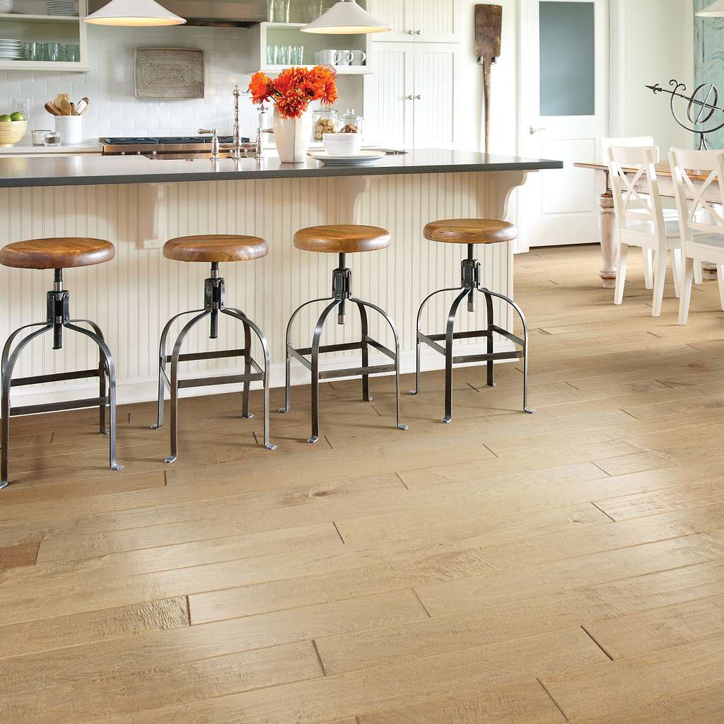 Shaw Yukon Maple 6 3/8 SW548-01001 Gold Dust 6.38" x Random Lengths up to 58.5" Engineered Scraped Maple Hardwood Flooring (30.48 Sf/Box)