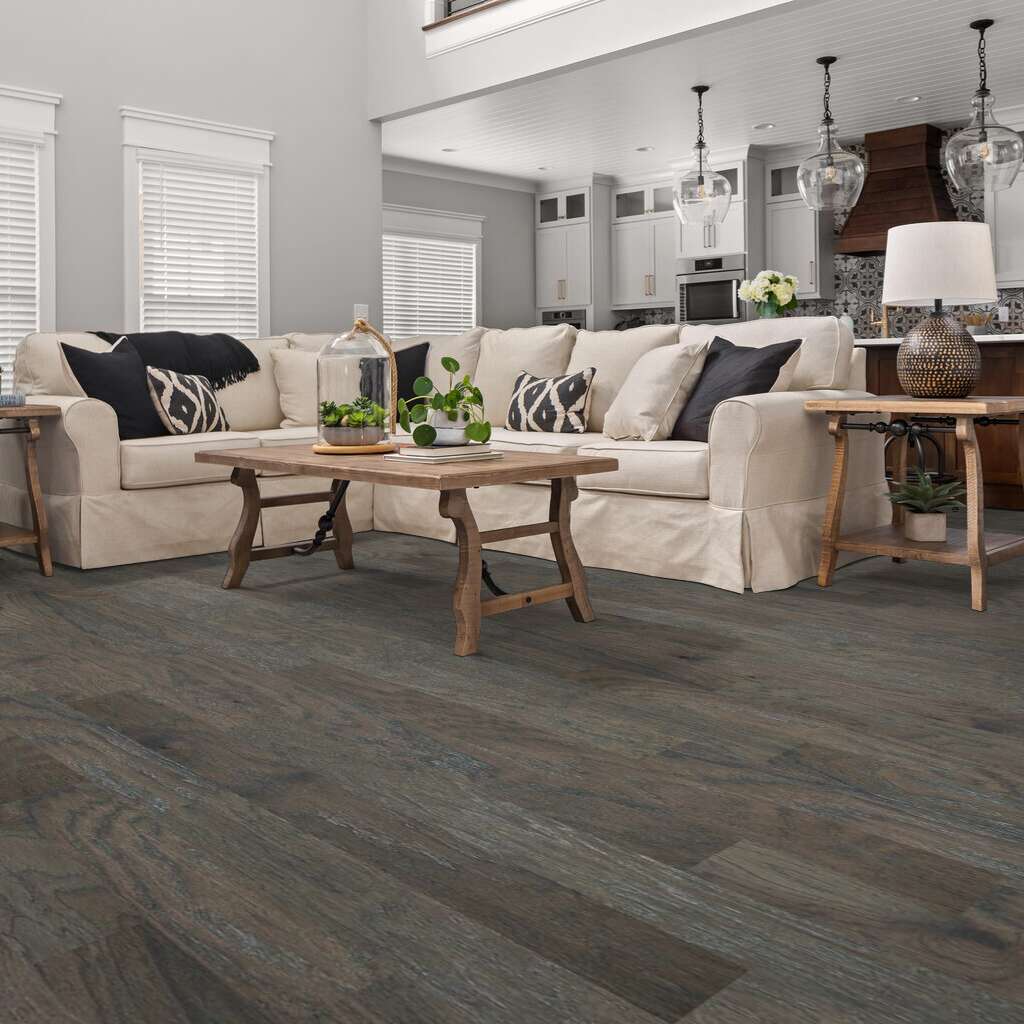 Shaw Fremont Hickory SW592-05039 Slate 5" x Random Lengths up to 58.5" Engineered Scraped Hickory Hardwood Flooring (23.66 Sf/Box)