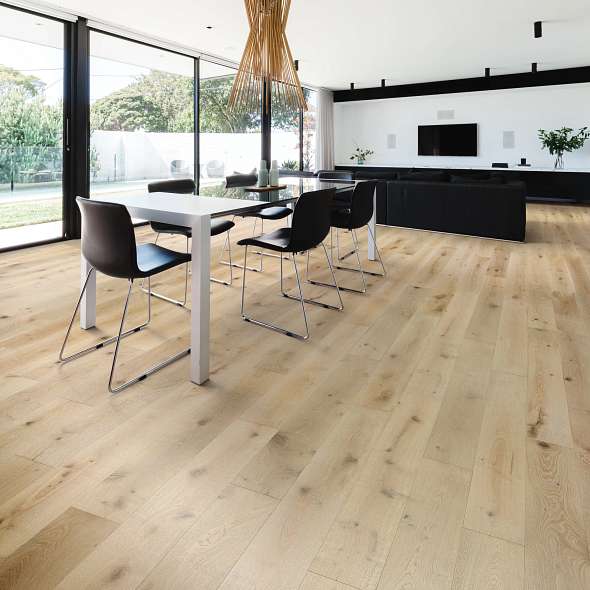 Shaw Expressions SW707-01071 Poetry 7.50" x Random Lengths up to 74.8" Engineered Brushed White Oak Hardwood Flooring (23.31 Sf/Box)