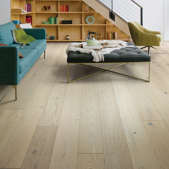 Shaw Expressions SW707-01072 Lyric 7.50" x Random Lengths up to 74.8" Engineered Brushed White Oak Hardwood Flooring (23.31 Sf/Box)