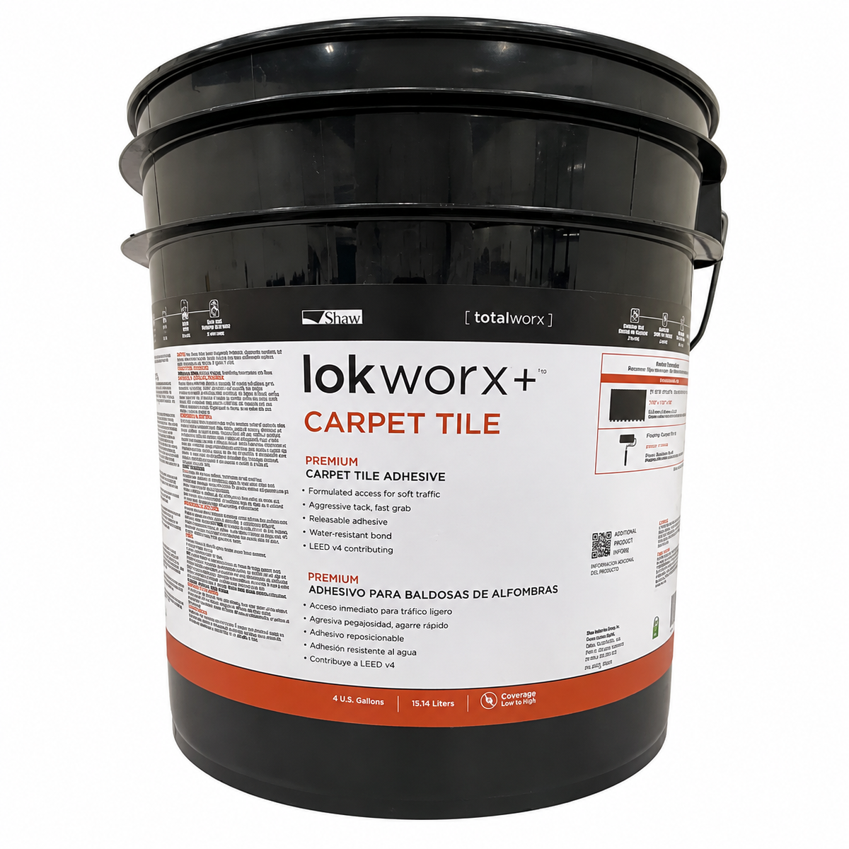 -- Shaw LokWorx Modular Carpet Adhesive 4 Gallon Pail (1,200 SF)