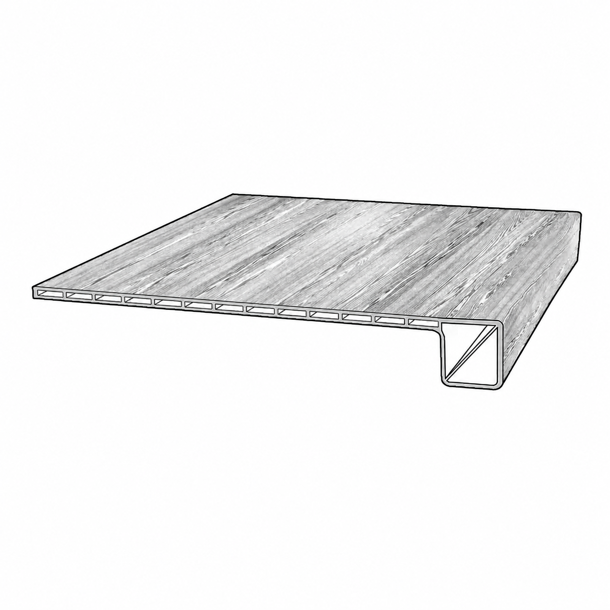 - COREtec Square Stair Tread 12" x 48" pc. Coordinated Color
