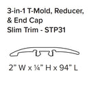 - Stanton SPC 3-in-1 T-Mold, Reducer & End Cap Slim Trim 94