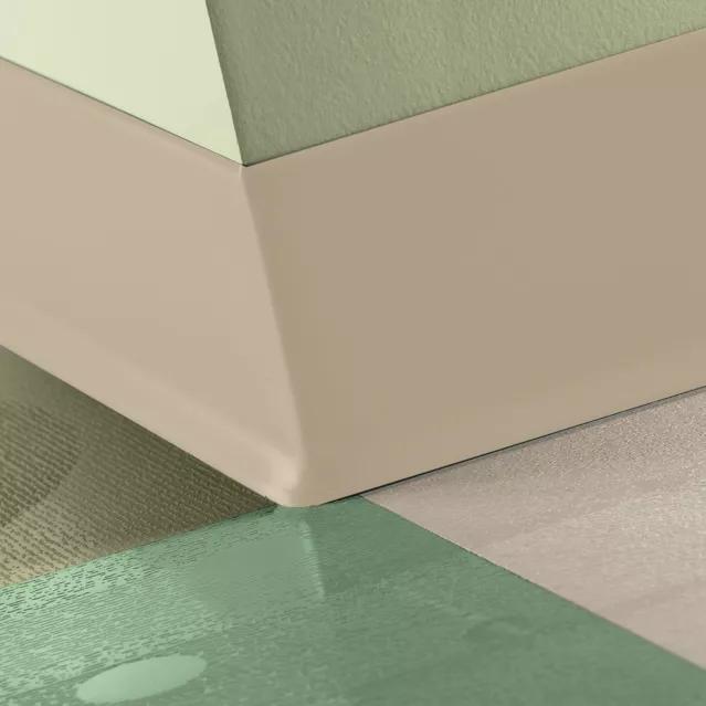 Tarkett / Johnsonite Traditional Duracove Rubber Wall Base #129 Silk 6" x 4' by 1/8" Cove – product image showing size, style, and brand details.