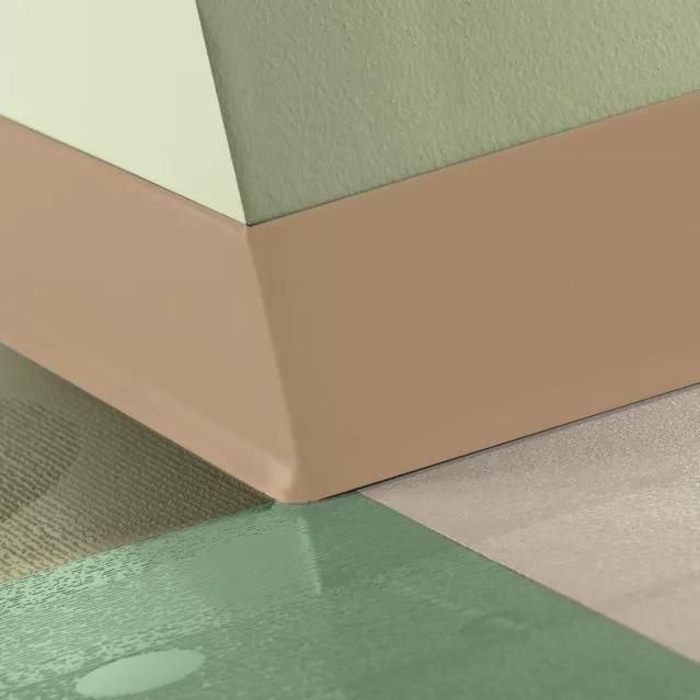 Tarkett / Johnsonite Traditional Duracove Rubber Wall Base #130 Sisal 4" x 120' Roll by 1/8" Cove – product image showing size, style, and brand details.