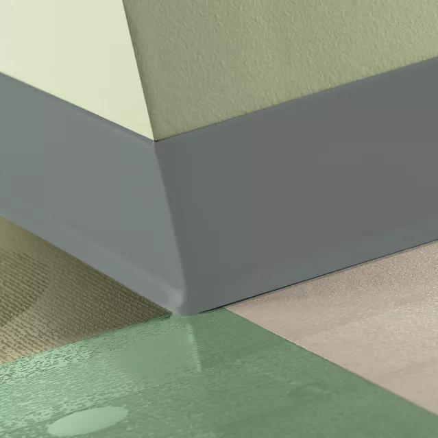 Tarkett / Johnsonite Traditional Duracove Rubber Wall Base #178 Ironstone 4" x 4' by 1/8" Cove – product image showing size, style, and brand details.
