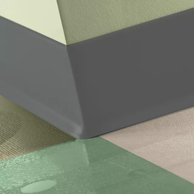 Tarkett / Johnsonite Traditional Duracove Rubber Wall Base #20 Charcoal 6" x 4' by 1/8" Cove – product image showing size, style, and brand details.