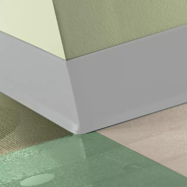 Tarkett / Johnsonite Traditional Duracove Rubber Wall Base #23 Vapor Grey 4" x 120' Roll by 1/8" Cove – product image showing size, style, and brand details.