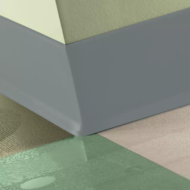 Tarkett / Johnsonite Traditional Duracove Rubber Wall Base #28 Medium Grey 6" x 100' Roll by 1/8" Cove – product image showing size, style, and brand details.