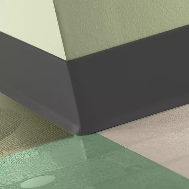 Tarkett / Johnsonite Traditional Duracove Rubber Wall Base #44 Dark Brown 6" x 4' by 1/8" Cove – product image showing size, style, and brand details.