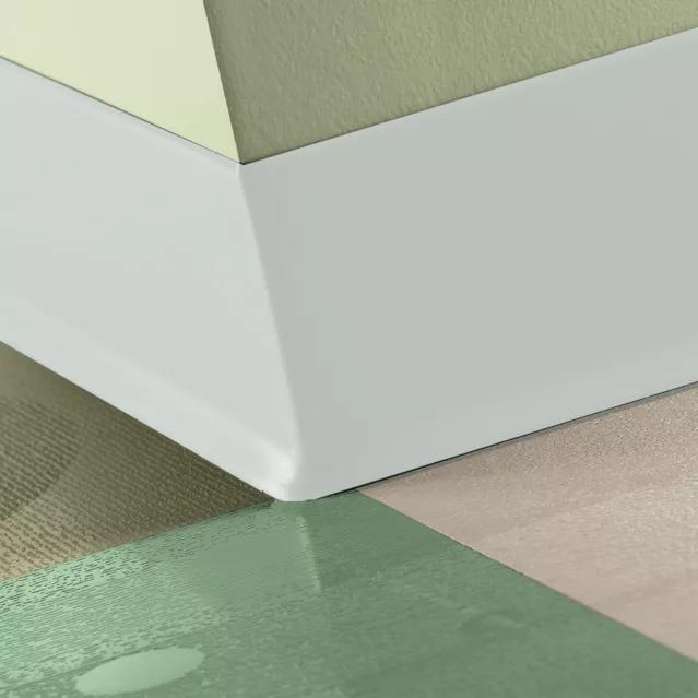 Tarkett / Johnsonite Traditional Duracove Rubber Wall Base #50 White 6" x 4' by 1/8" Cove – product image showing size, style, and brand details.