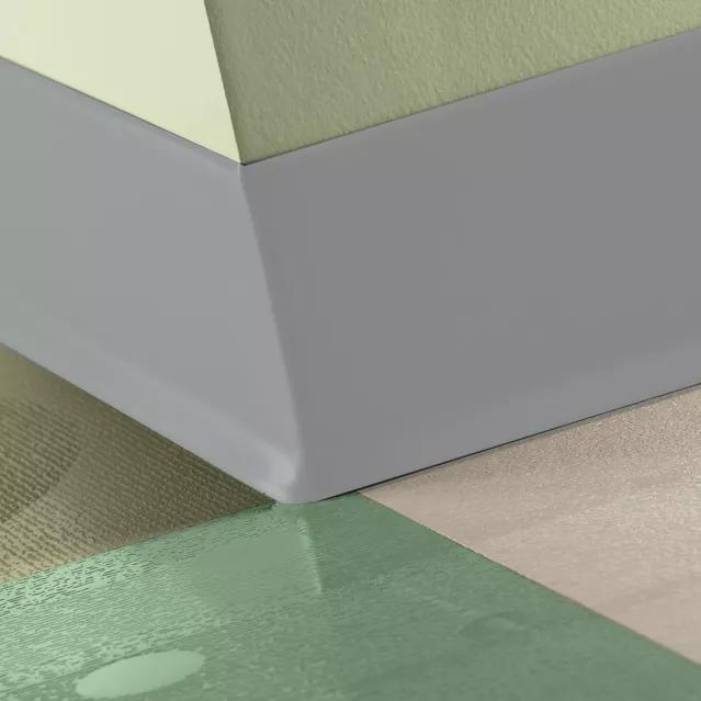 Tarkett / Johnsonite Traditional Duracove Rubber Wall Base #55 Silver Grey 6" x 100' Roll by 1/8" Cove – product image showing size, style, and brand details.