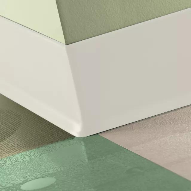 Tarkett / Johnsonite Traditional Duracove Rubber Wall Base #68 White Sand 6" x 100' Roll by 1/8" Cove – product image showing size, style, and brand details.