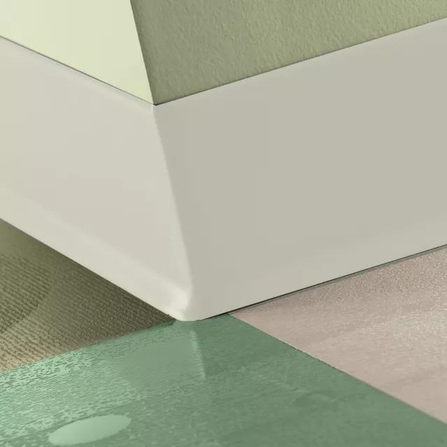 Tarkett / Johnsonite Traditional Duracove Rubber Wall Base #77 White Pearl 6" x 4' by 1/8" Cove – product image showing size, style, and brand details.